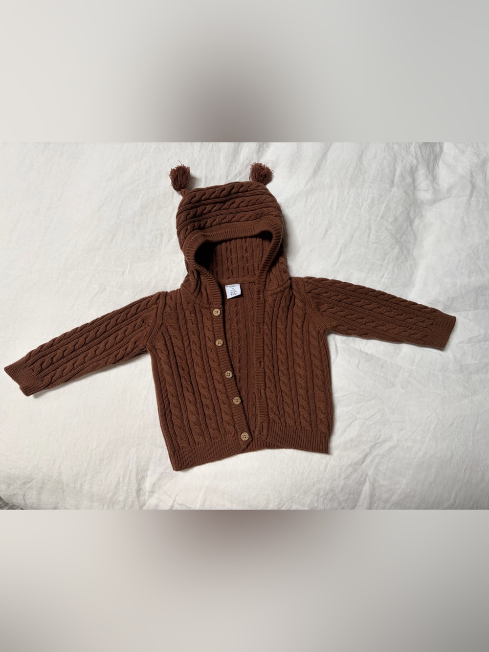 Polarn O Pyret Organic Cotton Cable Knit Baby Cardigan